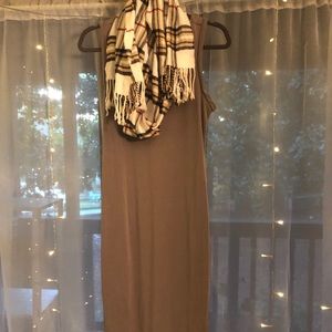 Brown body conforming dress